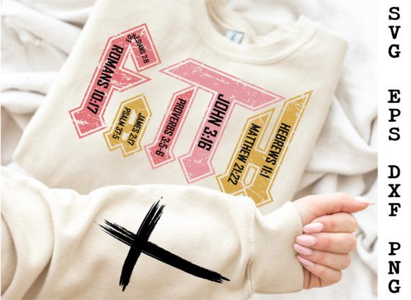 Christian Faith Svg Sweatshirt Sleeve and T-Shirt Designs