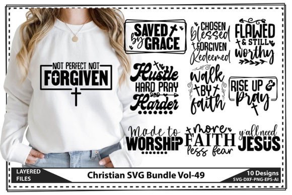 Christian SVG Bundle Vol-49 T-Shirt Designs