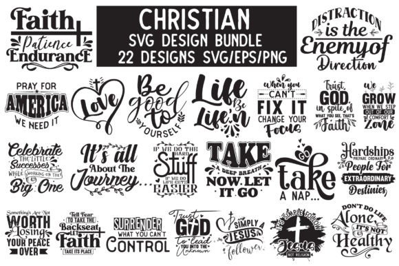 Christian SVG PNG Bundle for T-Shirt Designs