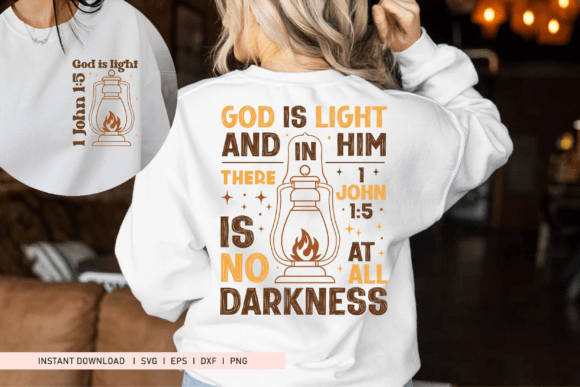 God is Light Svg, Retro Christian Svg for T-Shirt Designs