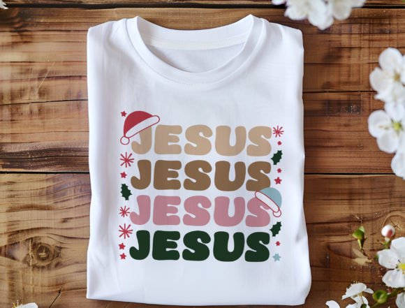 Jesus Christmas Design Png, Santa Hat T-Shirt Designs