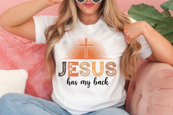 Jesus Has My Back PNG for T-Shirt Designs