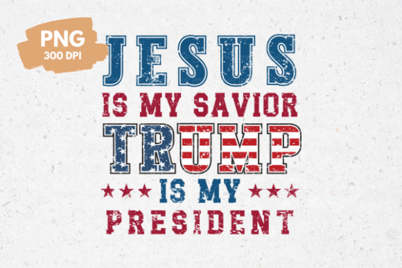 Jesus is My Savior American Flag PNG T-Shirt Designs