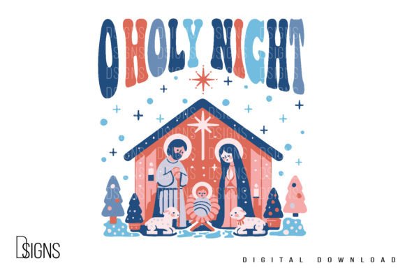 Retro Boho Christmas Christian Nativity T-Shirt Designs